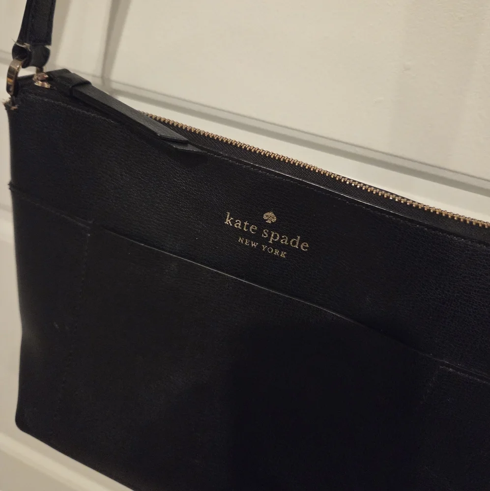 KATE SPADE WOMEN'S BLACK MONICA PEBBLED LEATHER CROSSBODY PURSE